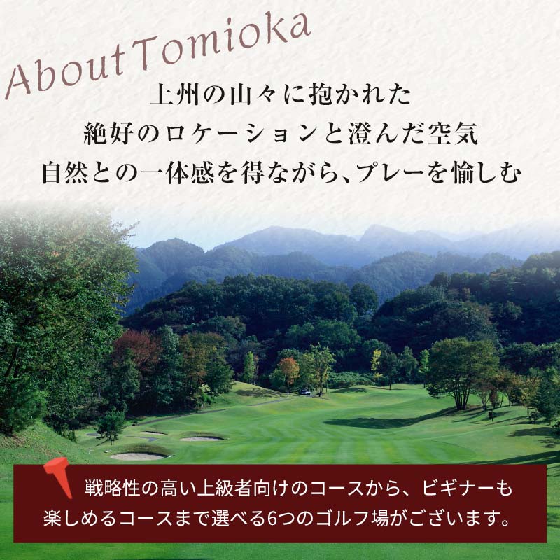 【ふるさと納税】★有効期限なし★ 群馬県富岡市ゴルフ場利用券 寄附金額10,000円～1,000,000円 (利用券3割相当額) F20E-204var