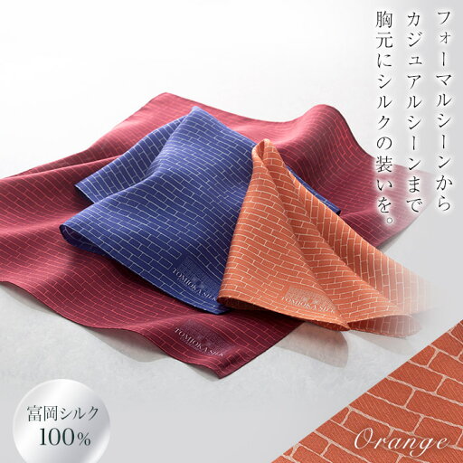 【ふるさと納税】《国産シルク100%》富岡シルク ポケットチーフ レンガ (オレンジ) シルク 絹 オレンジ 贈り物 ギフト 国産 F21E-322 【ふるさと納税】《国産シルク100%》富岡シルク ポケットチーフ レンガ (オレンジ) シルク 絹 オレンジ 贈り物 ギフト 国産 F21E-322