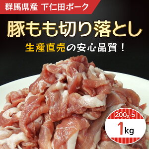 【ふるさと納税】豚もも切り落とし200gX5 ANT008／ふるさと納税 豚肉 ポーク 豚モモ 豚もも 切り落とし 小分け 焼肉 肉じゃが BBQ 200g×5 1kg 送料無料 群馬県 安中市