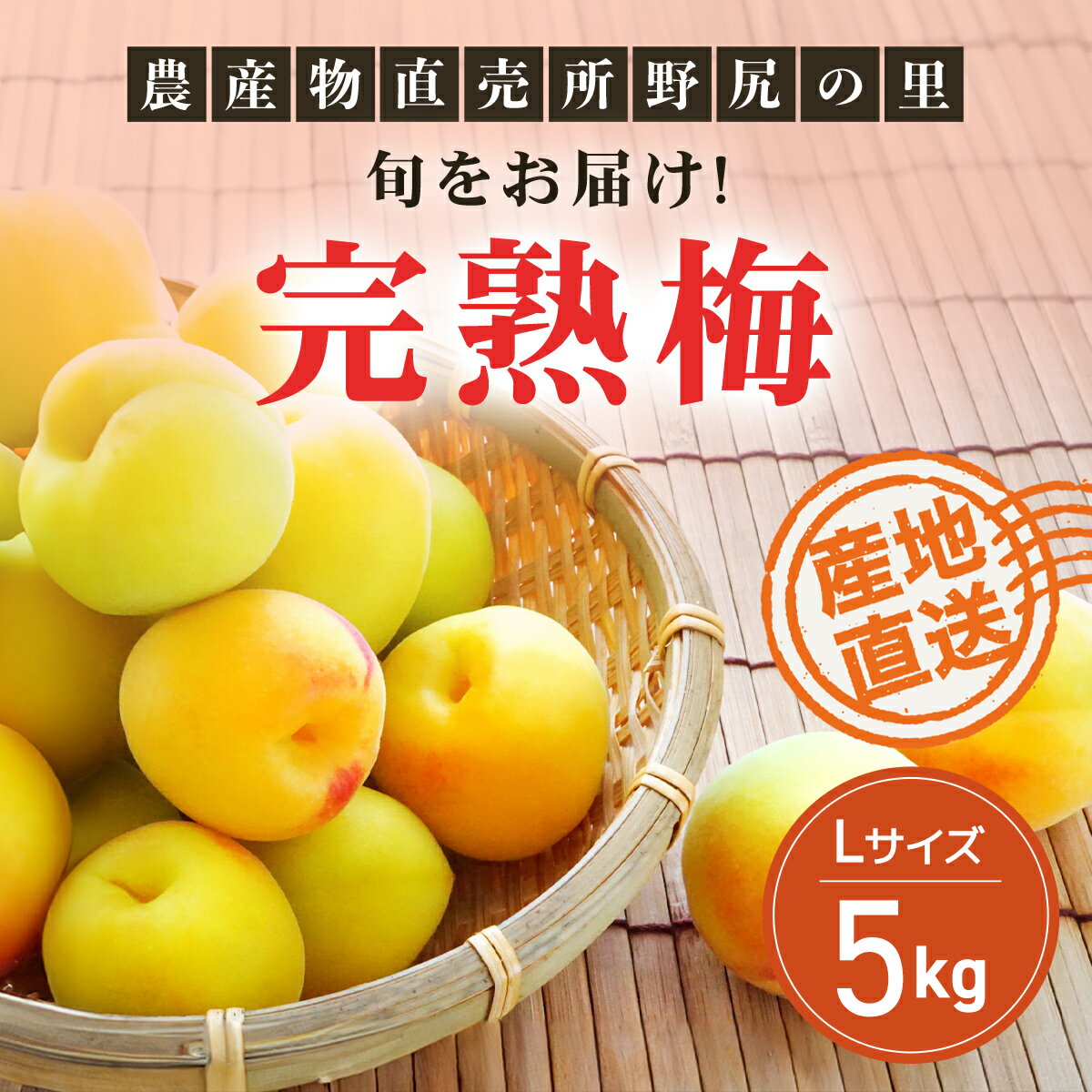 47位! 口コミ数「0件」評価「0」旬をお届け!完熟梅【Lサイズ5kg】 ANAR013