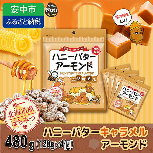 【ふるさと納税】ハニーバターアーモンド 480g（120g×4袋） ANAL010 ／ アーモンド おつまみ おやつ あーもんど はにーばたー 小分け 個包装 小袋 産地直輸入 常備食 防災食品 防災用 非常食 保存食 備蓄食 プレゼント用 カリフォルニア堅果