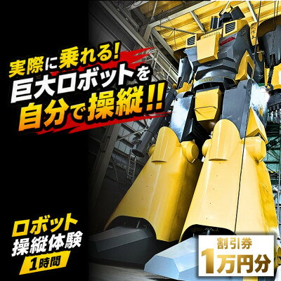 【ふるさと納税】【実際に乗れる!】搭乗型ロボット操縦体験 1時間|榊原機械 工場見学付き(割引券10,000円分)【1782148】