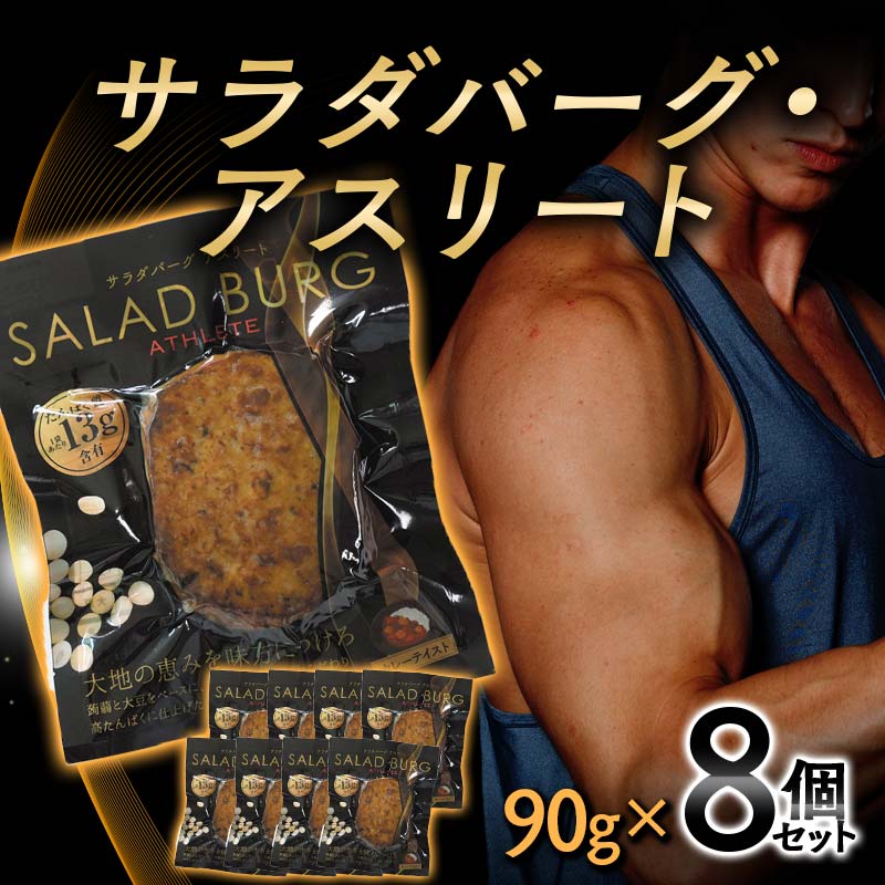 【ふるさと納税】【原料は100%植物由来】サラダバーグ・アスリート(たんぱく質強化でカレー味)8個セット 美肌 糖質制限 ローカロリー 糖質カット F21K-237