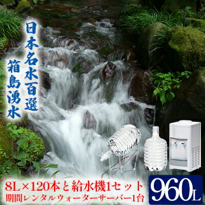 【ふるさと納税】群馬の名水 箱島湧水 エア R-4 8L 計120本（ 2本×60回） 給水器 1セット 期間 レンタル ウォーターサーバー 1台 飲料 ドリンク 飲料類 水 ミネラルウォーター 名水 天然水　【 東吾妻町 採れたて 湧水 大量 】