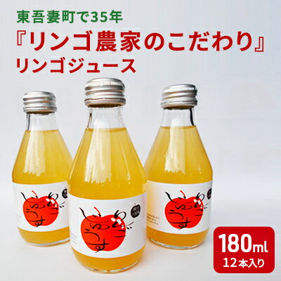 【ふるさと納税】東吾妻町で35年『リンゴ農家のこだわり』リンゴジュース（12本）　【 飲料類 果汁飲料 飲み物 アップルジュース 贈り物 完熟りんご ふじりんご使用 お中元 】