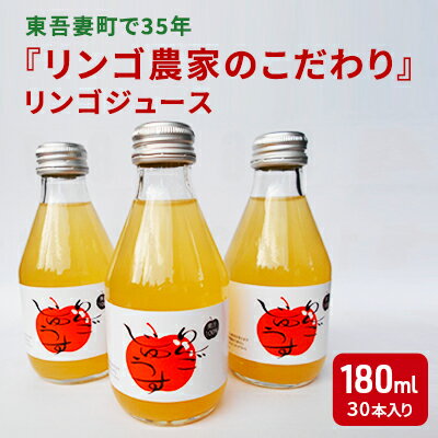 東吾妻町で35年『リンゴ農家のこだわり』リンゴジュース（30本）　【 飲料類 果汁飲料 飲み物 アップルジュース 贈り物 完熟りんご ふじりんご使用 お中元 】