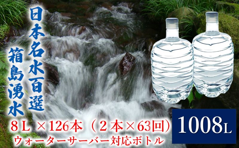 【ふるさと納税】群馬の名水 箱島湧水 エア8L 計126本（2本×63回） ウォーターサーバー 対応ボトル 飲料 ドリンク 飲料類 水 ミネラルウォーター 名水 天然水　【 飲み物 湧水 ミネラル 産地直送 】