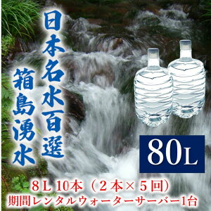 【ふるさと納税】群馬の名水 箱島湧水 エア8L計10本（2本×5回）期間 レンタル ウォーターサーバー 1台 飲料 ドリンク 飲料類 水 ミネラルウォーター 名水 天然水 【 飲み物 湧水 ミネラル 産地直送 】