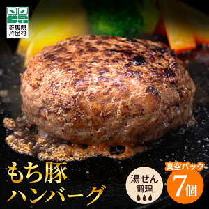 【ふるさと納税】 もち豚 ハンバーグ 7個セット 温めるだけ 冷凍 簡単 レトルト 湯煎 湯せん 個包装