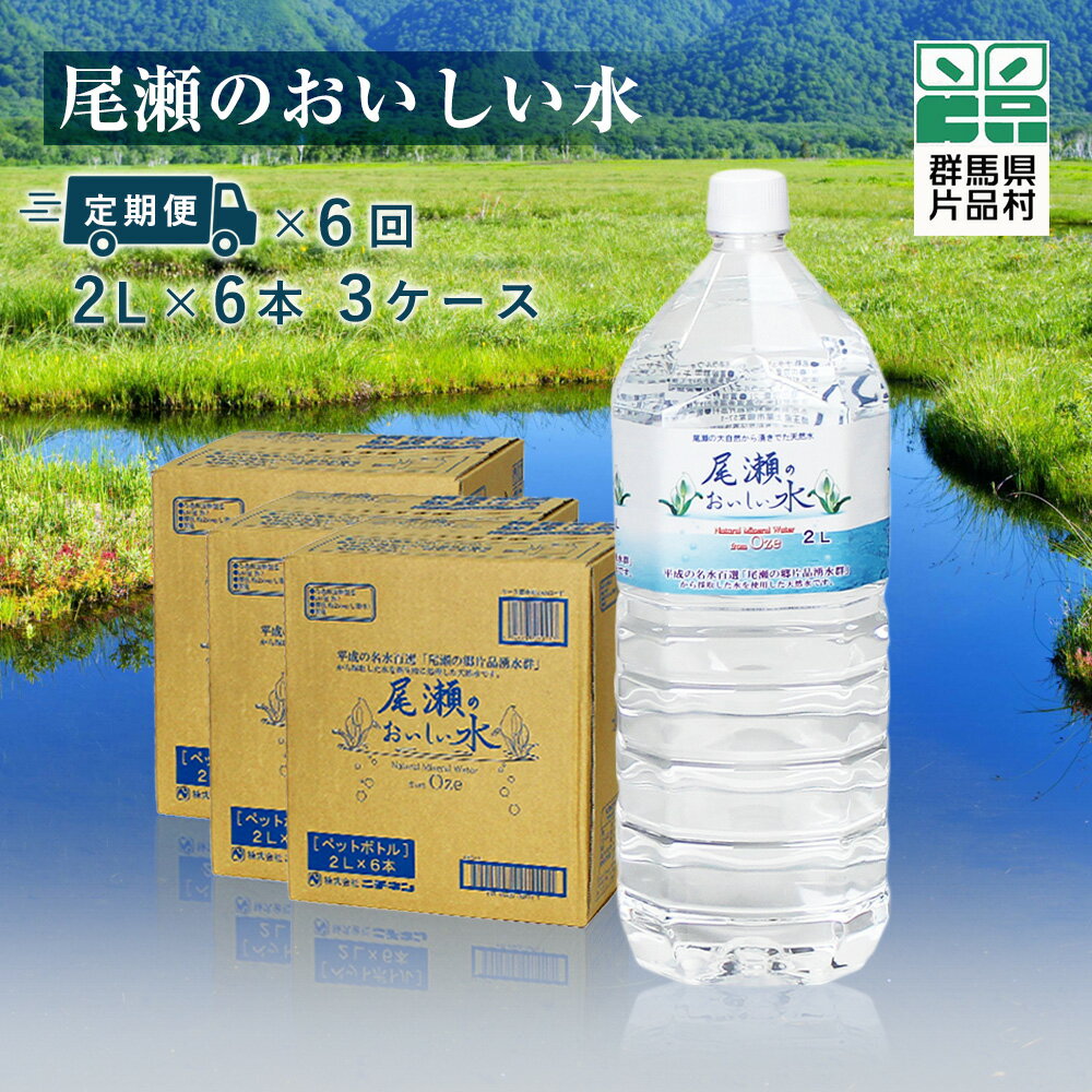 尾瀬のおいしい水 (2L x 6本入り) 3ケース 定期配送 6回 水 定期便 ミネラルウォーター 尾瀬 天然水