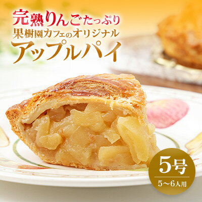 【ふるさと納税】完熟りんごたっぷり 果樹園カフェのアップルパイ 5号(5〜6人用)【配送不可地域:離島・北海道・沖縄県・中国・四国・九州】【1598951】