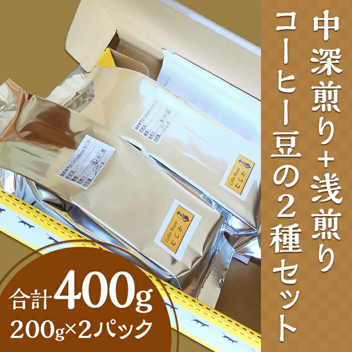 【ふるさと納税】コーヒー豆 珈琲豆 小分け コーヒー 珈琲 こーひー 中深煎り+浅煎りコーヒー豆の2種セット