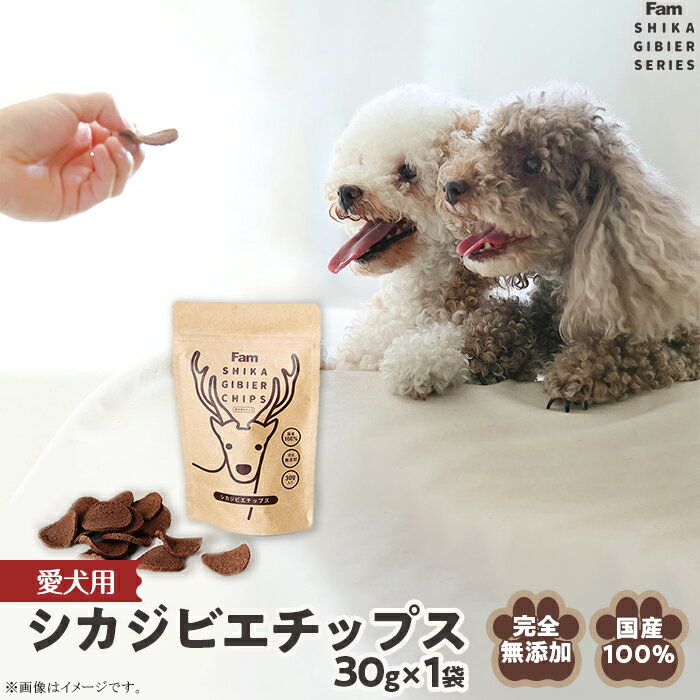 チップス30g×1袋入り「Famシカジビエチップス」国産無添加の犬用おやつ ドッグフード(間食用)