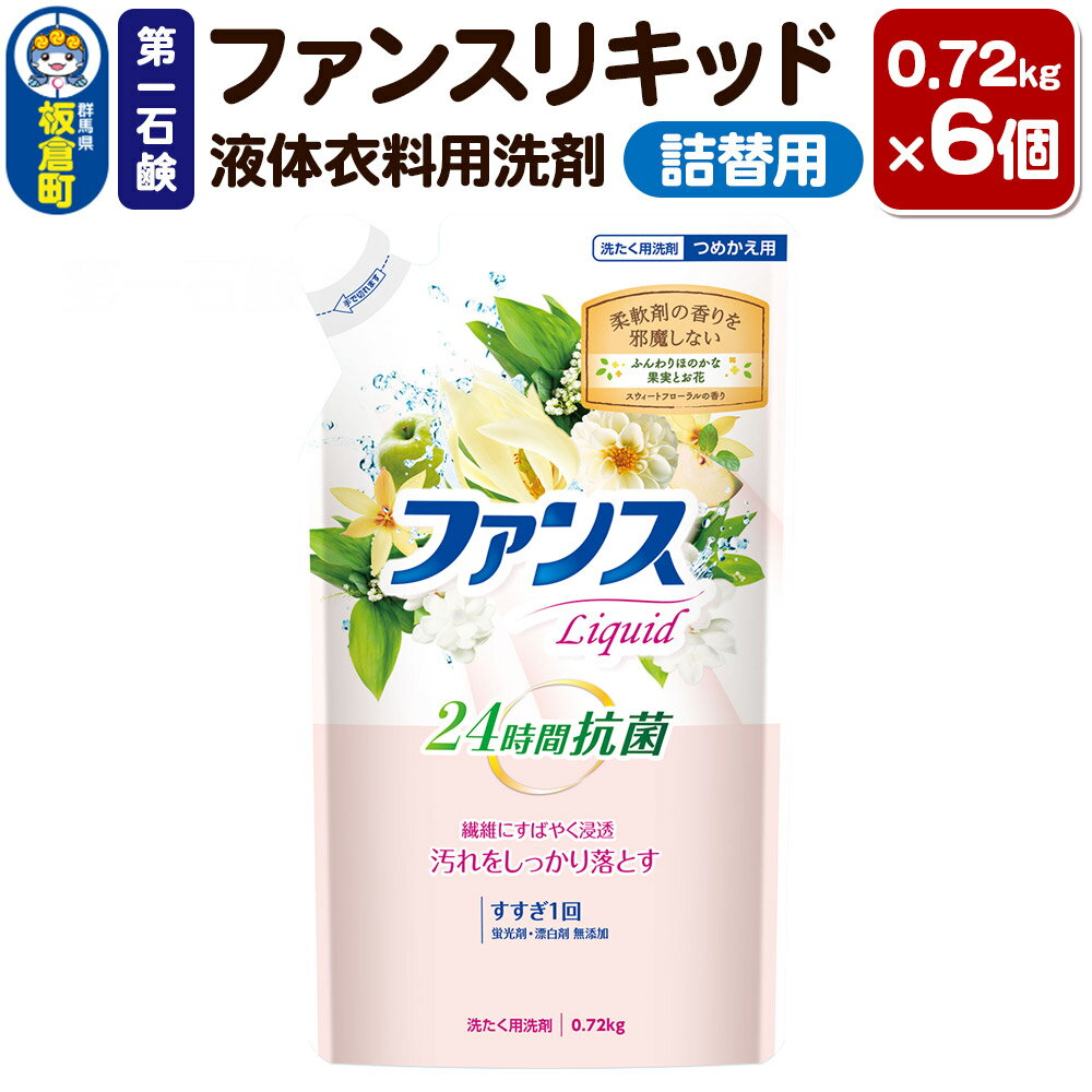第一石鹸 ファンスリキッド 液体衣料用洗剤 詰替用 0.72kg×6個