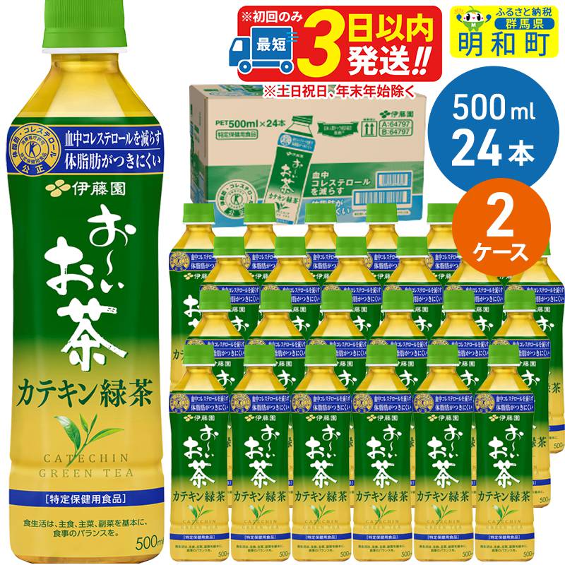 【ふるさと納税】伊藤園 お～いお茶 カテキン緑茶【特定保健用食品】500ml×24本【2ケース】