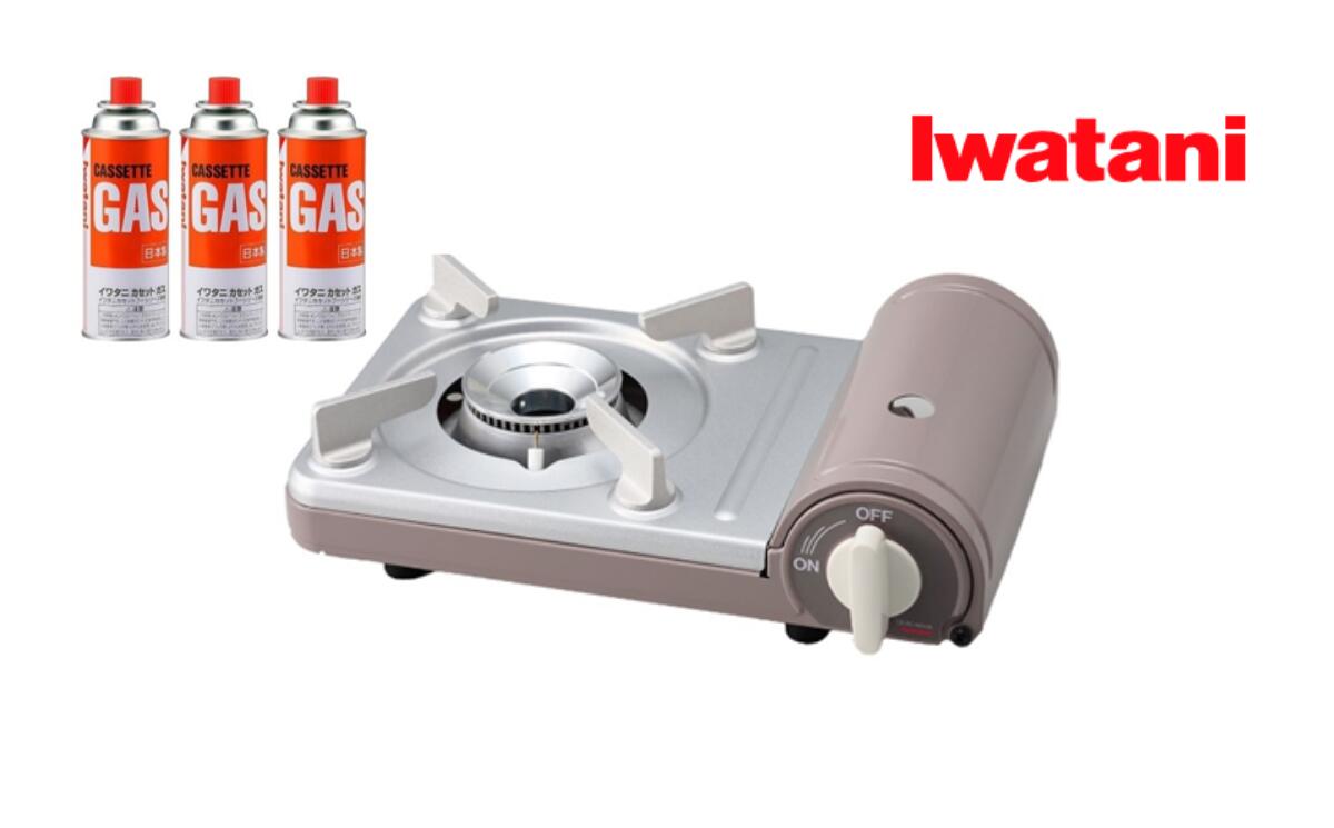 イワタニ カセットフー カセットフーミニ モカ+カセットガス3P [11100-1955]スポーツ アウトドア 電化製品 キッチン家電 雑貨 日用品 防災グッズ