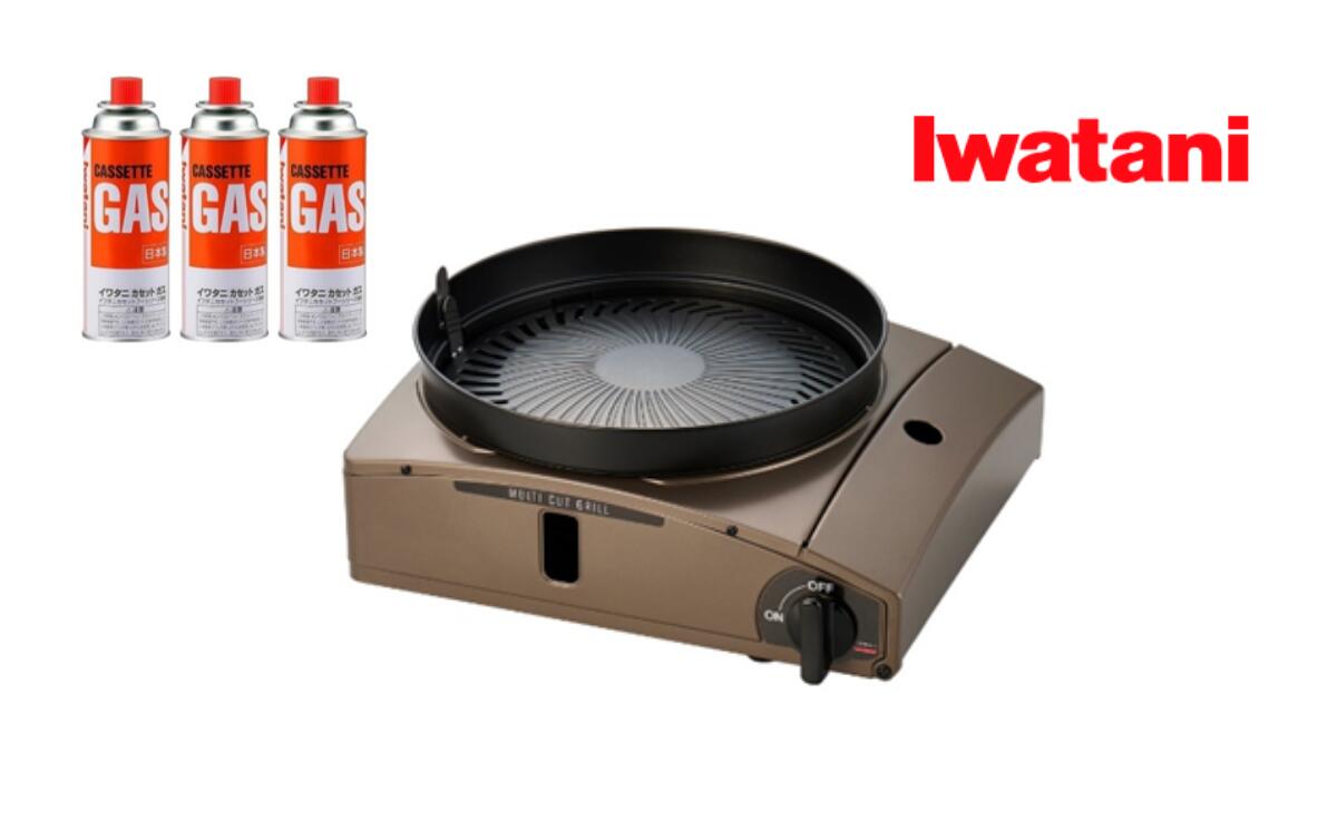 イワタニ カセットフー マルチカットグリル+カセットガス3P[11100-1957]スポーツ アウトドア 電化製品 キッチン家電 雑貨 日用品 防災グッズ