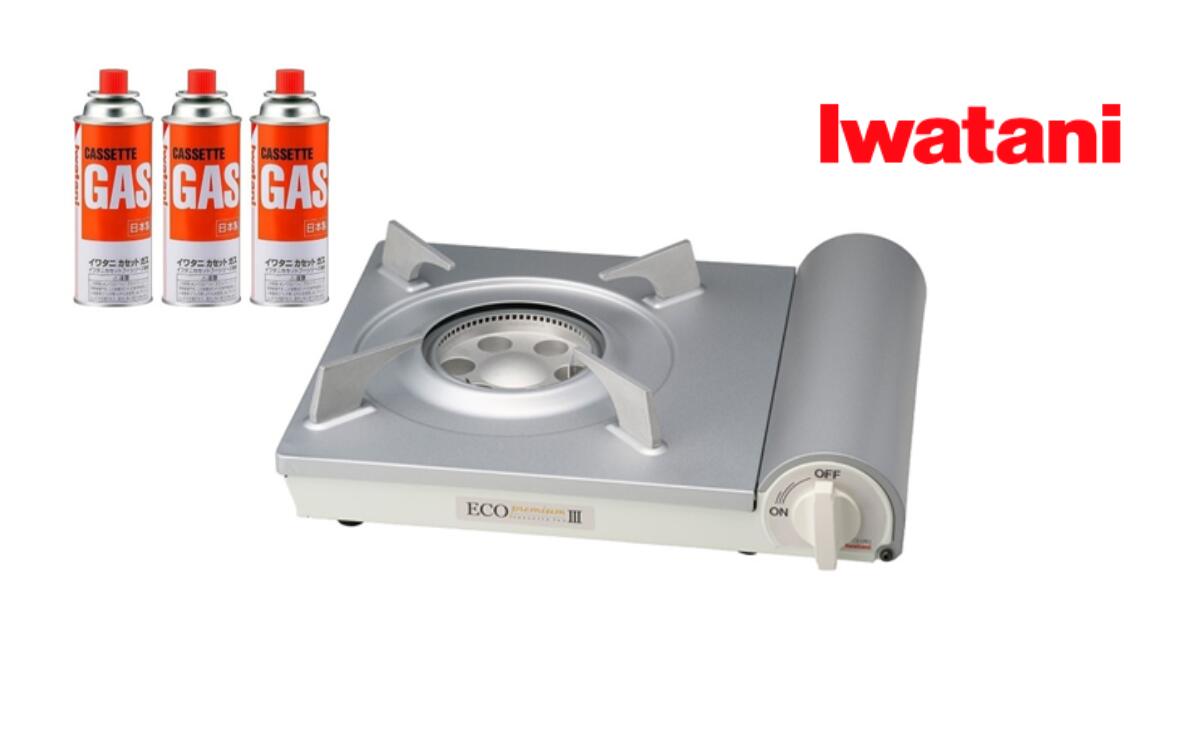 イワタニ カセットフー エコプレミアムIII カセットこんろ CBEPR-3 ホワイト+カセットガス3P[11100-1960]スポーツ アウトドア 電化製品 キッチン家電 雑貨 日用品 防災グッズ