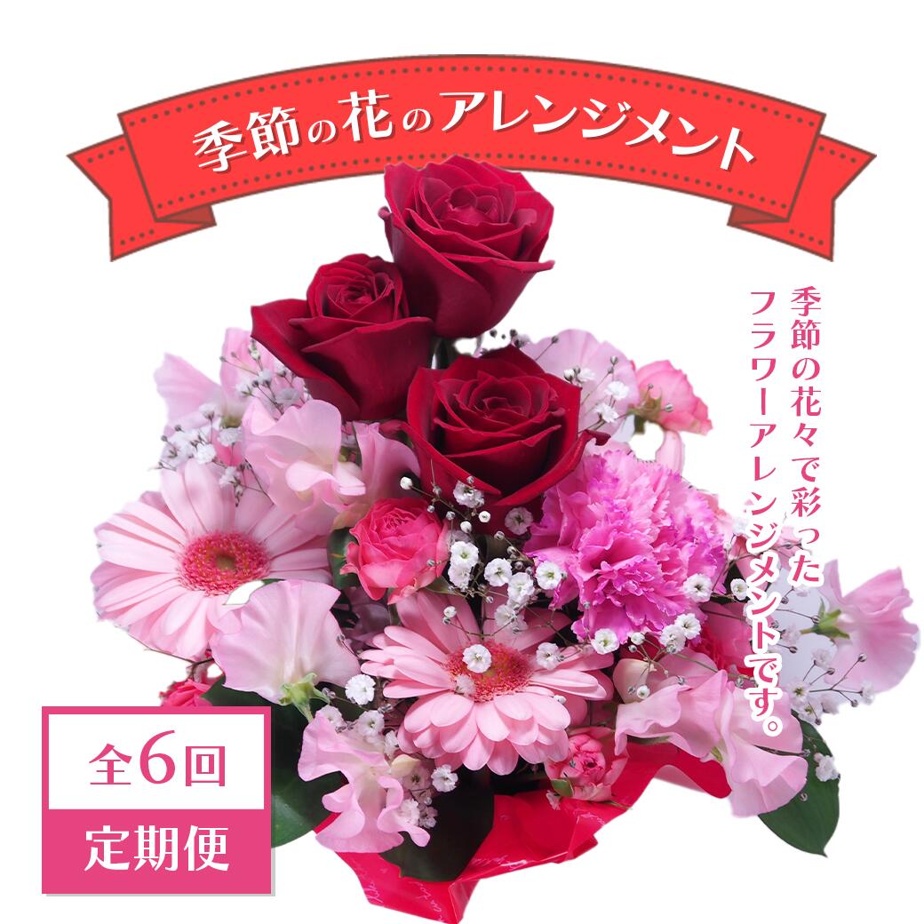 【ふるさと納税】【全6回定期便】季節の花のアレンジメント定期便　1年間！2か月に1度お花が届きます　【11100-0734】