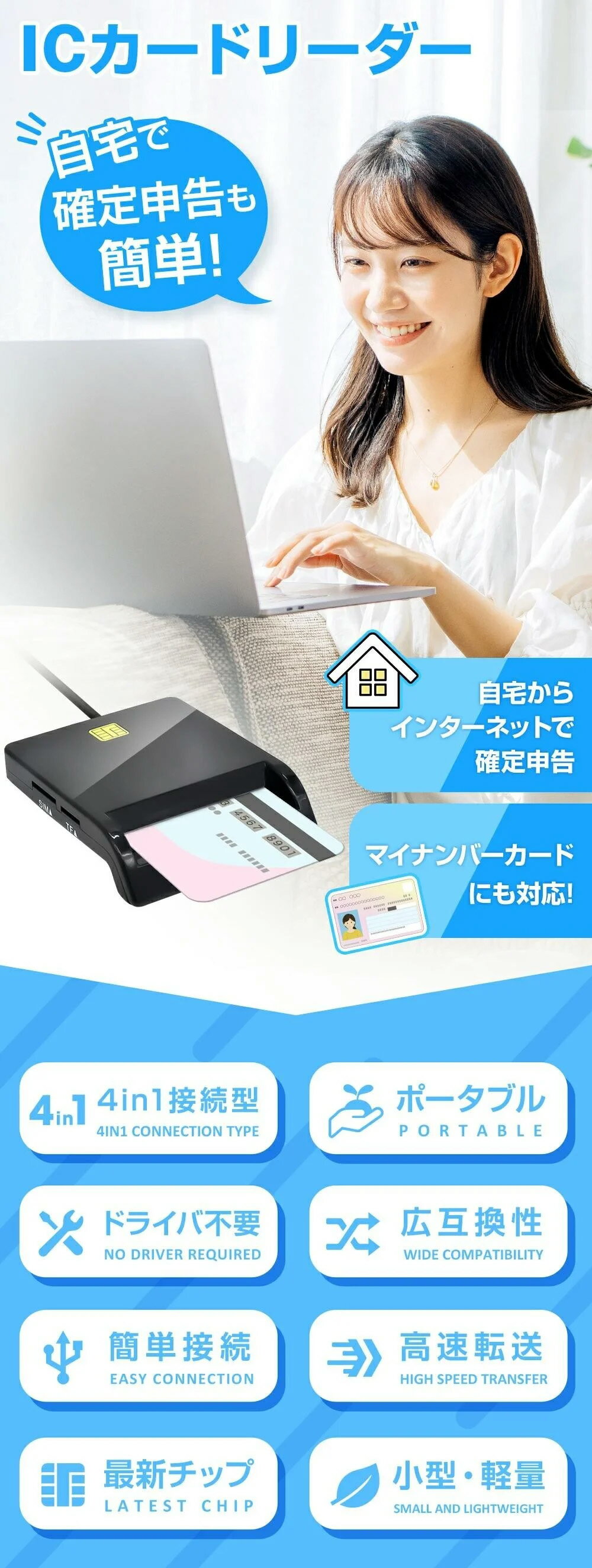 【ふるさと納税】4in1カードリーダー　IC608　【11100-1979】 送料無料 ギフト プレゼント ソウシア商事株式会社 さいたま市 埼玉県