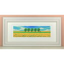 【ふるさと納税】栗乃木ハルミ版画額装品「菜の花畑4」【1228962】