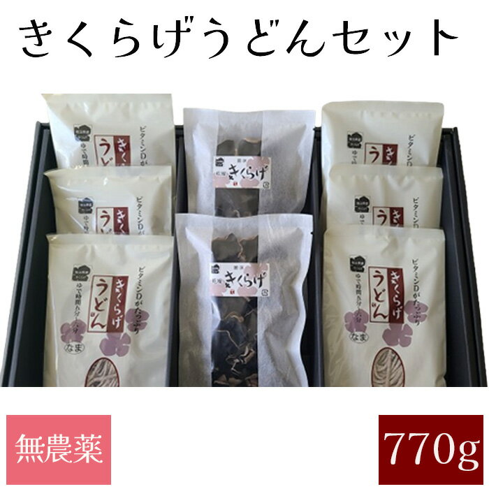 【ふるさと納税】No.283 きくらげうどんセット 770g / 麺 無農薬 送料無料 埼玉県