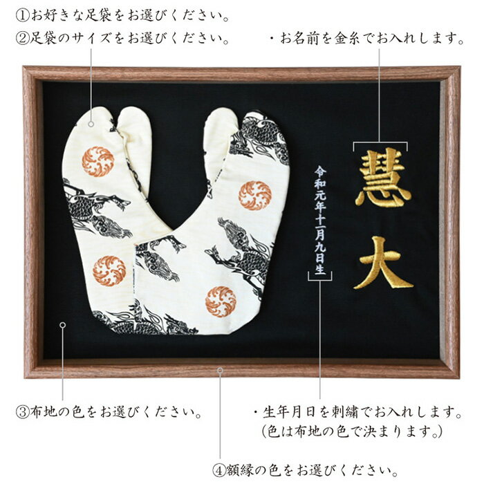 【ふるさと納税】額縁足袋 ／ タビ 額装 刺繍 七五三 お祝い 記念品 子ども 和装 小物 飾れる インテリア 思い出 メモリアル 成長記録 プレゼント ハンドメイド オシャレ 送料無料 埼玉県 No.522