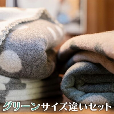 9位! 口コミ数「0件」評価「0」マルナカ ヴィルッティ（marunaka viltti）Medium＆Large2枚組 グリーン　【 小物 寝具 ブランケット ウール 温か･･･ 