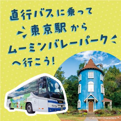 【ふるさと納税】ムーミンバレーパーク直行号1デーパスセット券【市制施行70周年記念】　【 高速バス 往復乗車券 1デーチケット テーマパーク チケット お出かけ レジャー施設 】　お届け：発注後、2週間程度