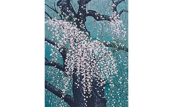 【ふるさと納税】No.138 「春彩 枝垂桜」 ／ シルクスクリーン 版画 芸術 美術 風景 自然 送料無料 埼玉県 東松山 バージョン 美しい ギャラリー アーティスト アート 芸術 デザイン インテリア 絵画 限定版 芸術品 オリジナル