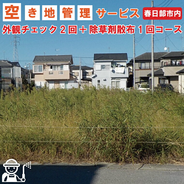 楽天埼玉県春日部市【ふるさと納税】空き地管理サービス「外観チェック2回＋除草剤散布1回コース」（BV003）