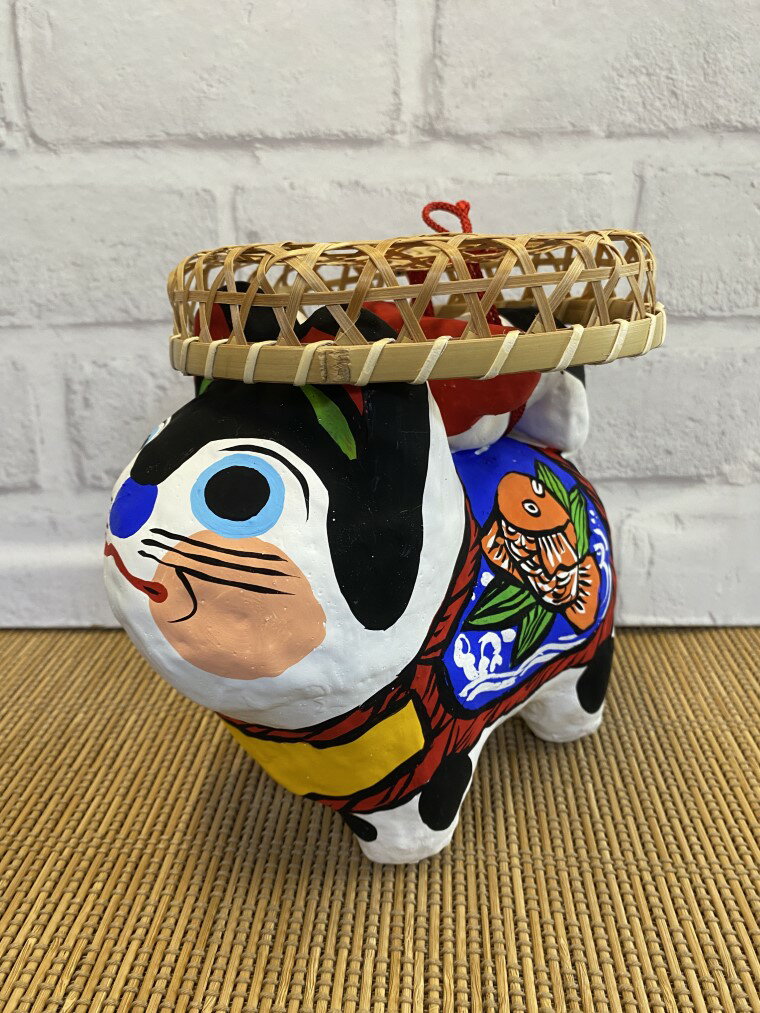 【ふるさと納税】ざるかぶり犬張子(大) 手作り張子人形(AW002)