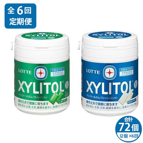 【ふるさと納税】【定期便6回】 2ヶ月に1回お届けキシリトールガム アソートセット 12個 | ガム キシリトール ライム ミント お菓子 おやつ 特定保健用食...