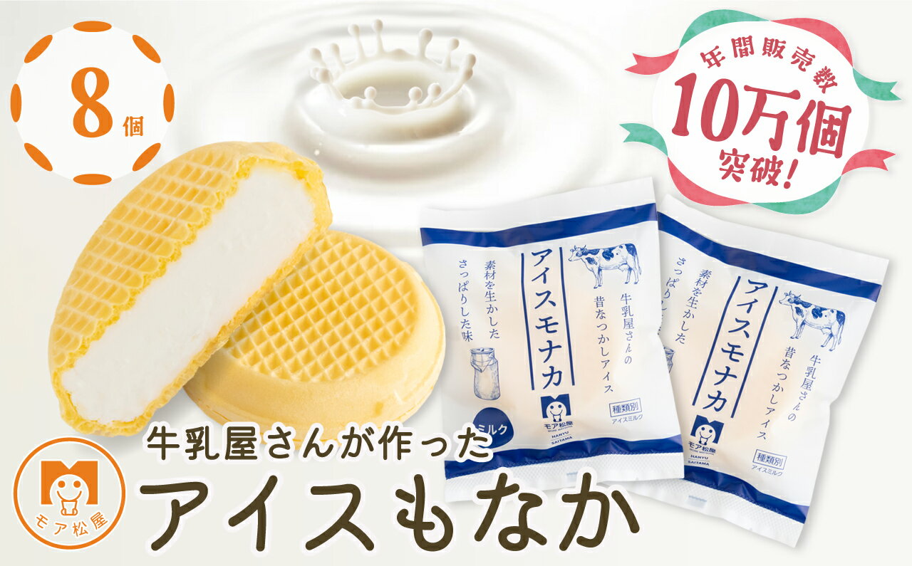 5位! 口コミ数「12件」評価「4.33」 アイス 最中 モア 松屋 牛乳屋さんが作った アイスもなか 8個 アイスクリーム スイーツ