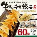 【ふるさと納税】 牛すじネギ餃子 60個 (20個×3袋) ｢全国餃子選手権優勝｣ ぎょうざ 冷凍 惣菜 牛すじ ネギ 餃子 おつまみ 深谷ねぎ 埼玉県 羽生市