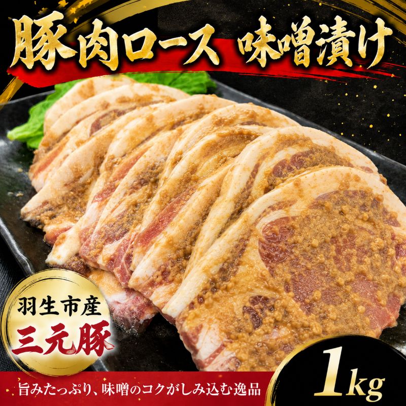  豚肉 ロース 味噌漬け 1kg (100g×10枚) 三元豚 米豚 国産 豚 ポーク 肉 羽生市産 小分け 個包装 小袋 便利 ブランド ブランド豚 精肉 肉加工品 まとめ買い 間中さん家 株式会社古川ミート 埼玉県 羽生市