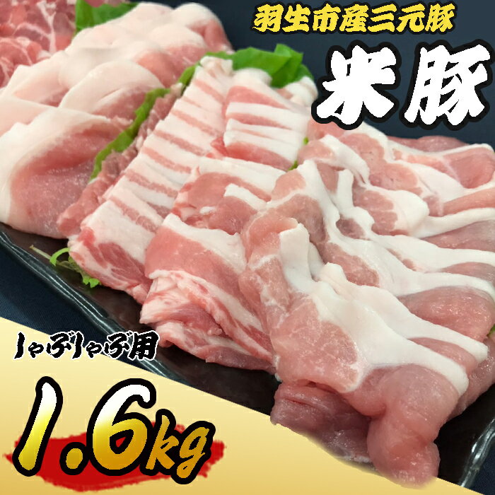 【ふるさと納税】 しゃぶしゃぶ セット 1.6kg 豚肉 米豚 豚肉 豚しゃぶ 肉 豚しゃぶ 冷凍 羽生市産 ブランド 間中さん家