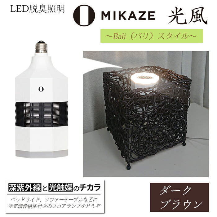 【ふるさと納税】LED脱臭照明　MIKAZE〜バリスタイル〜「ダークブラウン」