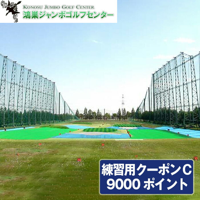 No.184 鴻巣ジャンボゴルフセンター　練習用クーポンC　ICカードにチャージして使える9000ポイント　300ヤード・88打席の解放感あふれる練習場