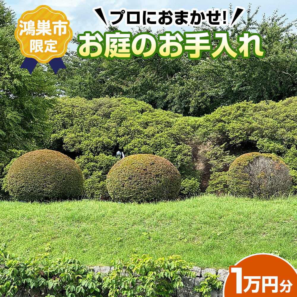 お庭のお手入れ 1万円分[鴻巣市内限定] / 草刈り 草取り 庭木剪定 庭木伐採 雑草処理 枝葉処分 庭管理 庭掃除 庭メンテナンス 訪問サービス プロ作業 季節の庭管理 実家の庭手入れ 庭の片付け 剪定作業 No.641