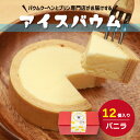 16位! 口コミ数「0件」評価「0」ふるさと納税限定 小さなバウムクーヘン&プリン専門店 無添加・濃厚ミルクたっぷり手作りアイスバウムクーヘン 12個セット 【アイスバウム ア･･･ 