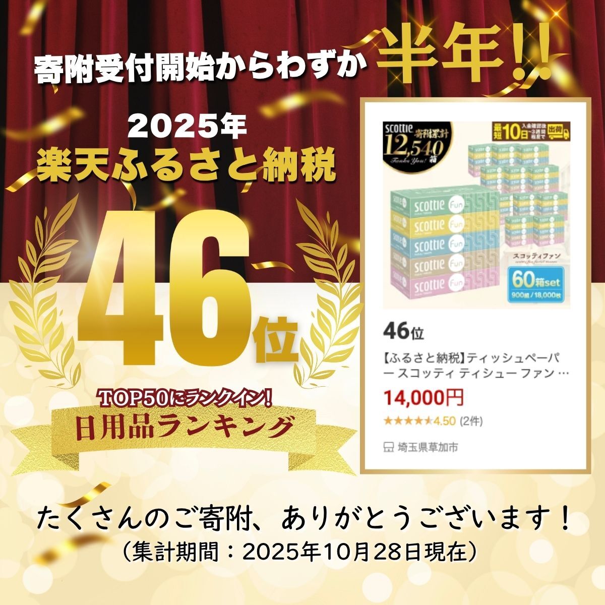 【ふるさと納税】ティッシュペーパー スコッティ ティシュー ファン 150組5箱×12パック 60箱【入金確認後、最短10日〜3週間程度に発送予定】 ｜ ティッシュペーパー ティッシュ 60箱 雑貨 大人気 日本製 日用品 ティシュ 箱 日用品 必需品 大容量 リピート 埼玉県 草加市