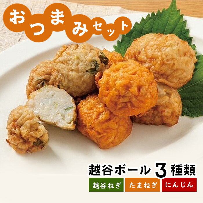 【ふるさと納税】No.244 おつまみセット(越谷ボール3種類) / 惣菜 おかず ツマミ さつま揚げ 越谷ねぎ たまねぎ にんじん 送料無料 埼玉県