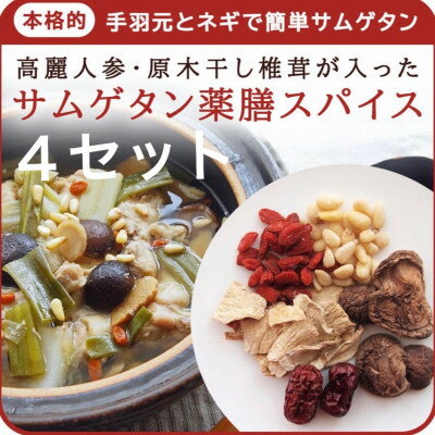 26位! 口コミ数「0件」評価「0」貫井園の薬膳ミックス 参鶏湯(サムゲタン) 高麗人参入り 3～4人前(1回分×4袋)【1409689】