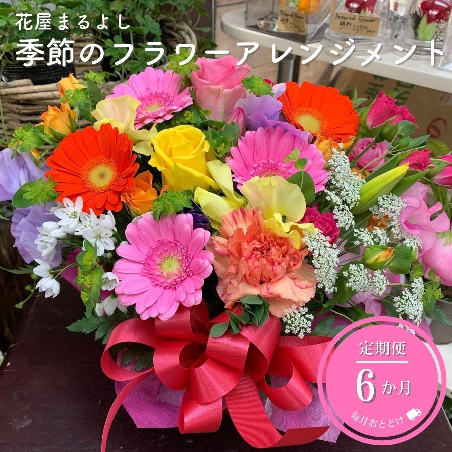 【ふるさと納税】季節のフラワーアレンジメント 定期便6ヶ月 花屋まるよし 花 アレンジメント 生花 フラワーギフト ギフト プレゼント 誕生日 記念日 お祝い