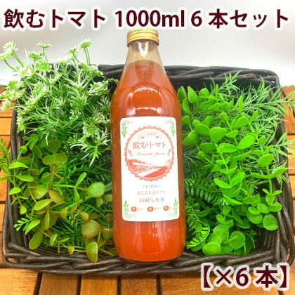 まるまる赤トマト100%使用 完熟トマトジュース 1000ml×6本セット【トマト とまと トマトジュース わけあり 規格外トマト 完熟トマト 丸搾り ジュース 料理 イオン イオン農場】