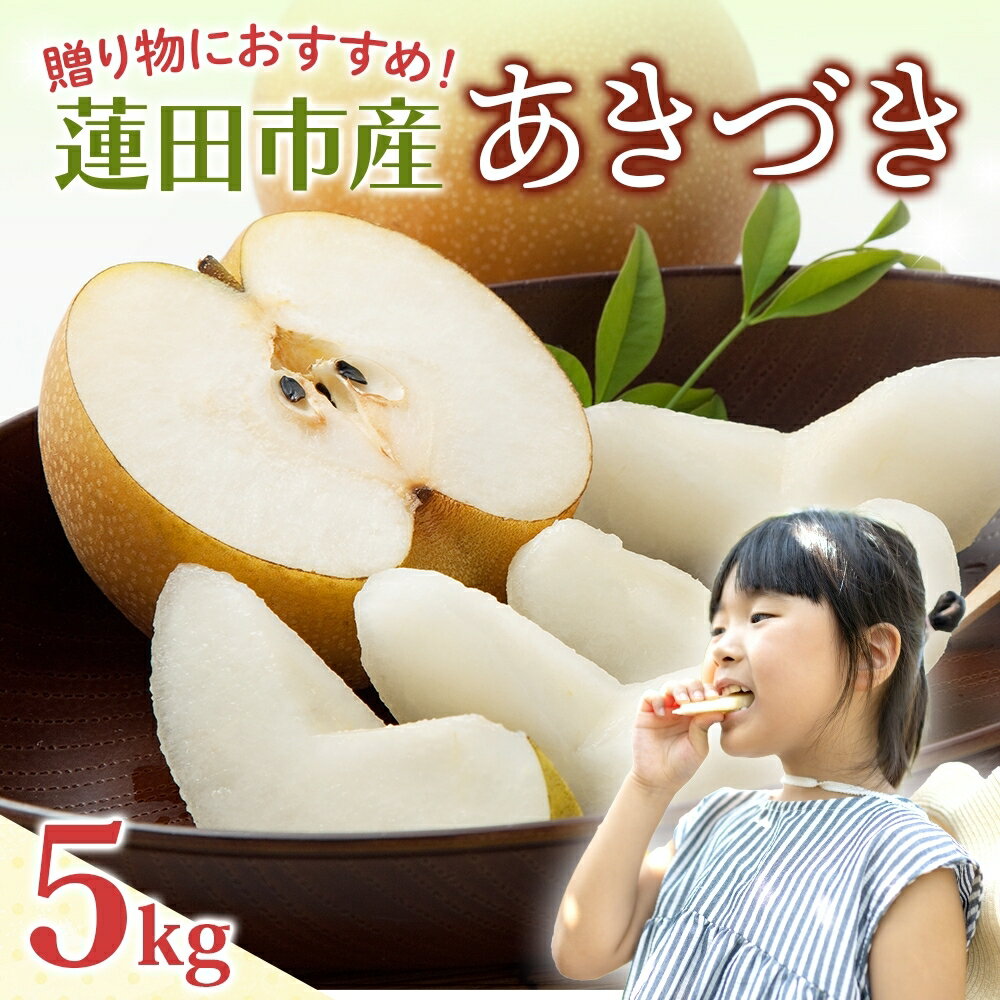 【ふるさと納税】蓮田市産 あきづき 5kg フルーツ 果物 ナシ なし 甘い みずみずしい シャリシャリ 食感 果汁 くだもの デザート おやつ お取り寄せ 産地直送 旬 ギフト 贈答用 家庭用 埼玉県 蓮田市　お届け：2025年9月上旬～2025年9月中旬のサムネイル