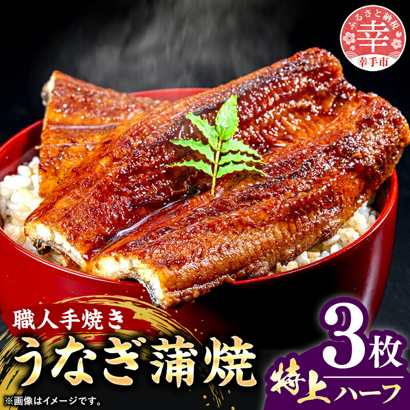 UG004　肉厚で大きめの鰻の半身で、ご家庭の丼に収まるちょうど良いサイズです。 肉厚の鰻を極限まで柔らかく蒸しあげ、職人が1枚1枚手焼きした、とろけるよう味わいの蒲焼です。 甘さと塩味のバランスの調整を重ねた秘伝のタレがよく絡み、ご飯との相性がぴったりです。 湯せんで簡単に、老舗の味をご自宅に居ながらお楽しみいただけます。3枚入り。 ※画像はイメージです。 事業者名：うなぎの義語家 連絡先：0480-42-0026 商品名 こだわりの柔らかうなぎ蒲焼【特上ハーフ】3枚 商品説明 肉厚で大きめの鰻の半身で、ご家庭の丼に収まるちょうど良いサイズです。 肉厚の鰻を極限まで柔らかく蒸しあげ、職人が1枚1枚手焼きした、とろけるよう味わいの蒲焼です。 甘さと塩味のバランスの調整を重ねた秘伝のタレがよく絡み、ご飯との相性がぴったりです。 湯せんで簡単に、老舗の味をご自宅に居ながらお楽しみいただけます。3枚入り。 内容量 1枚約65g…3枚 産地 茨城 アレルギー ※ 未確認のアレルギー品目があります ※ご不明の点がございましたら事業者まで直接お問い合わせ下さい。 賞味期限 冷凍で180日 発送期日 準備でき次第、順次発送 保存方法 冷凍 事業者名 うなぎの義語家 ・ふるさと納税よくある質問はこちら ・寄付申込みのキャンセル、返礼品の変更・返品はできません。寄付者の都合で返礼品が届けられなかった場合、 返礼品等の再送はいたしません。あらかじめご了承ください。 ・寄付申込みのキャンセル、返礼品の変更・返品はできません。あらかじめご了承ください。「ふるさと納税」寄付金は、下記の事業を推進する資金として活用してまいります。 寄付を希望される皆さまの想いでお選びください。 (1)こどもたちの教育に関する事業 (2)こどもから高齢者までの健康・福祉に関する事業 (3)資源のリサイクルなど環境に関する事業 (4)農業・商業・工業を支援する事業 (5)財政の健全化に関する事業 (6)使途を指定しない 入金確認後、注文内容確認画面の【注文者情報】に記載の住所にお送りいたします。 発送の時期は、寄付確認後2週間以内を目途に、お礼の特産品とは別にお送りいたします。