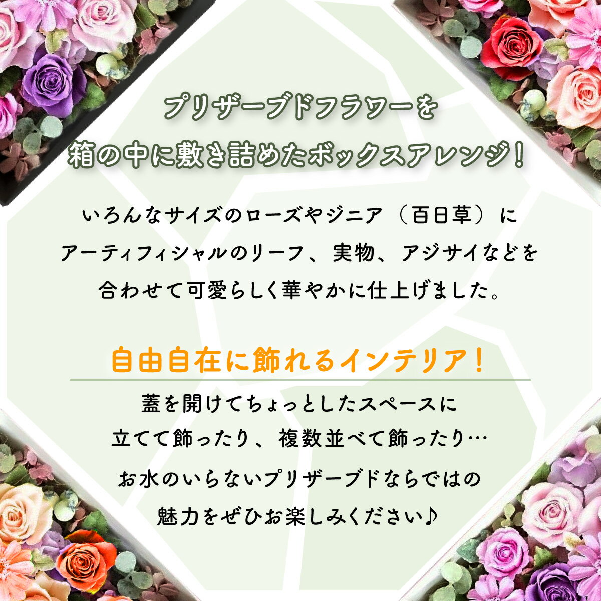 【ふるさと納税】プリザーブドフラワー　ボックスアレンジ　L　≪卒業　入学　就職　お祝い≫　【11246-0211】