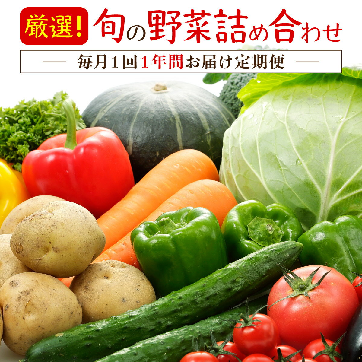 【ふるさと納税】厳選・「おおばん市場」旬の野菜詰め合わせ　毎月1回1年間お届け定期便　【11246-0173】